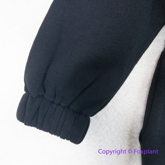 New! Eloquii black fleece zipped front elastic waist jumpsuit, size 18 - Picture 11 of 13